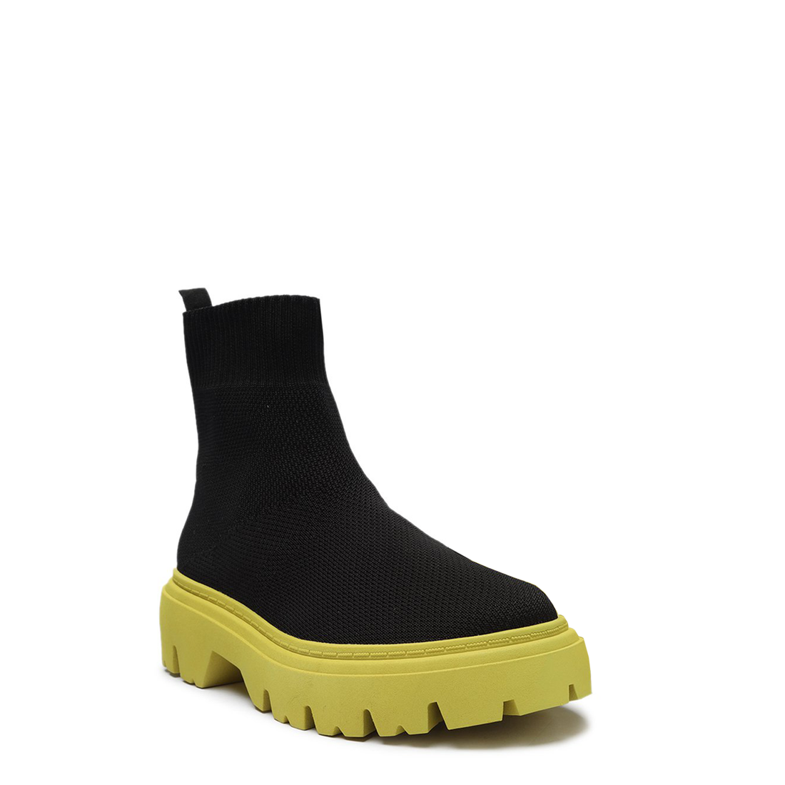 BOTA KNIT PRETO / CITRON