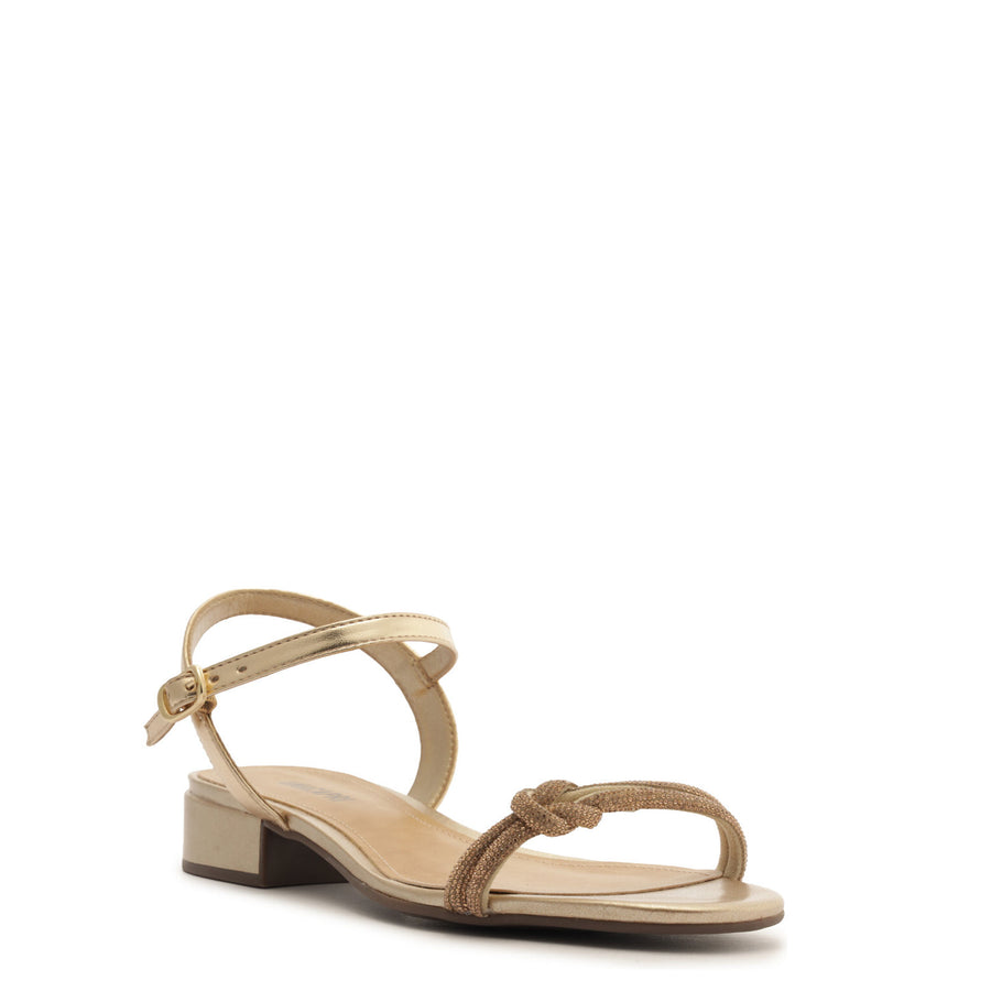 SANDALIA ECO NAPA METAL OURO / CRISTAL