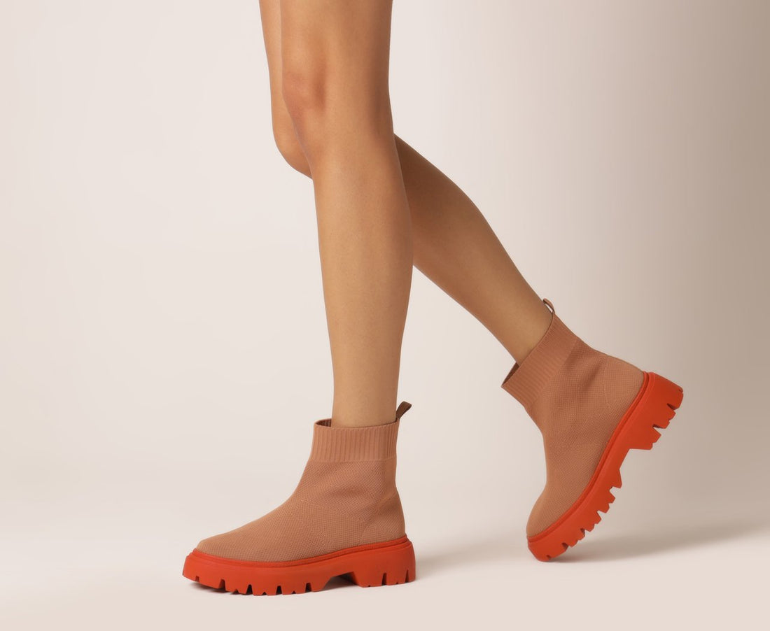 BOTA KNIT PALHA / ORANGE