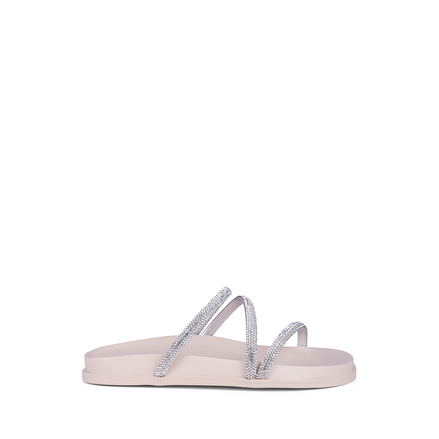 RASTEIRA ENFEITE NUDE / PLATINA / CRISTAL