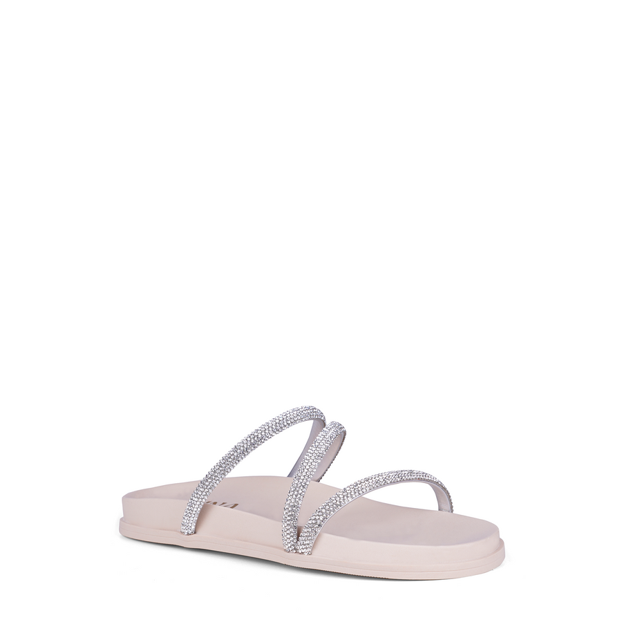 RASTEIRA ENFEITE NUDE / PLATINA / CRISTAL