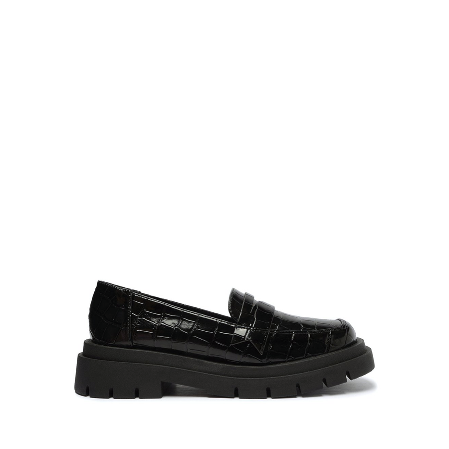 MOCASIN ECO CROCCO / ECO VERNIZ  PRETO