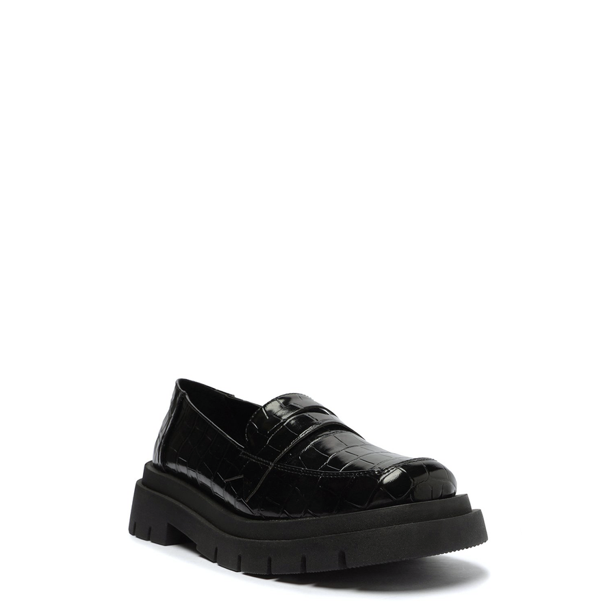 MOCASIN ECO CROCCO / ECO VERNIZ  PRETO